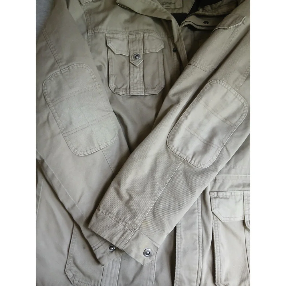 LL Bean Jacket Mens Large Field Utility Canvas Military Fleece Lined Work Barn